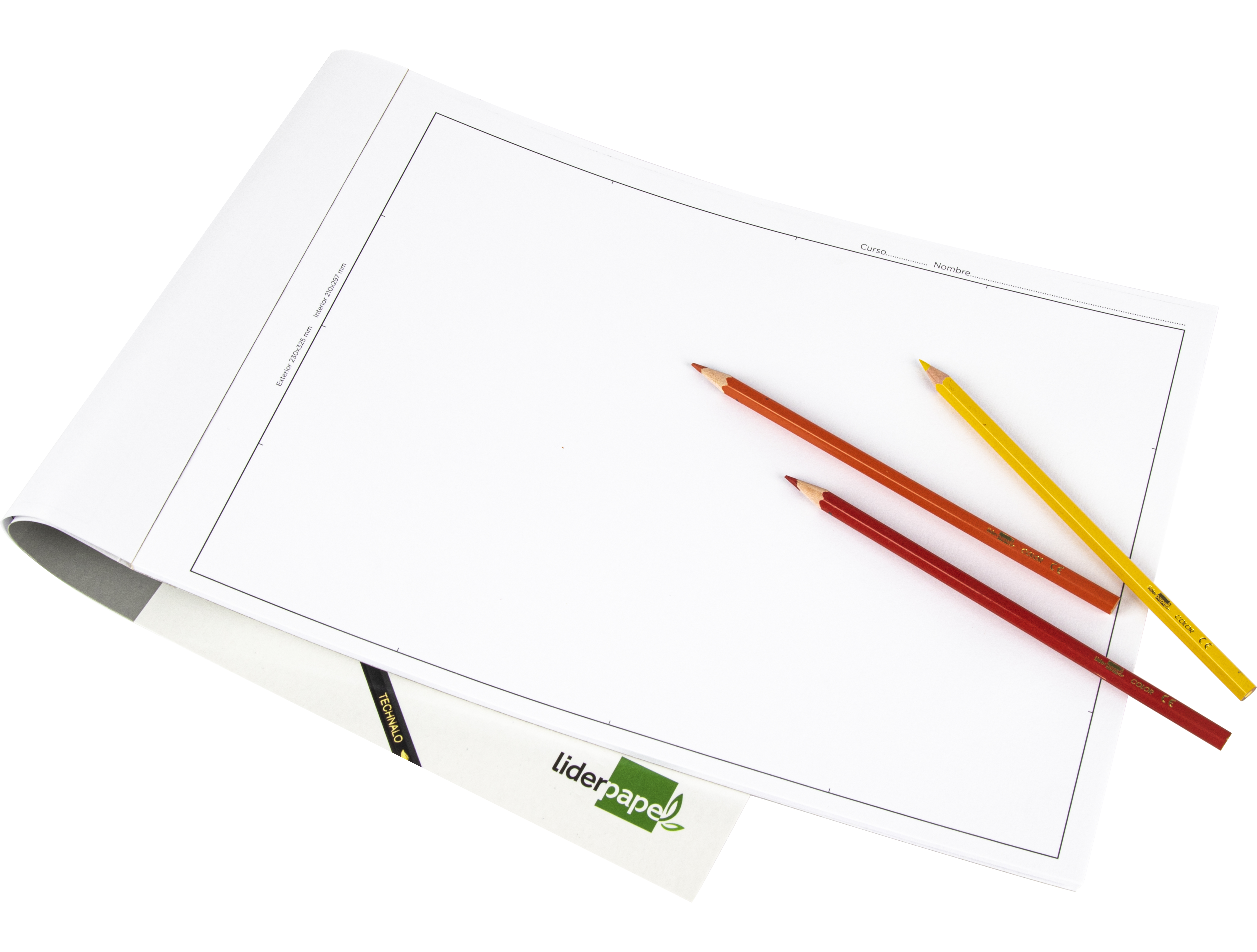 BLOC DIBUJO LIDERPAPEL LINEAL ENCOLADO 230X325MM 20 HOJAS 180 GR/M2 CON RECUADRO