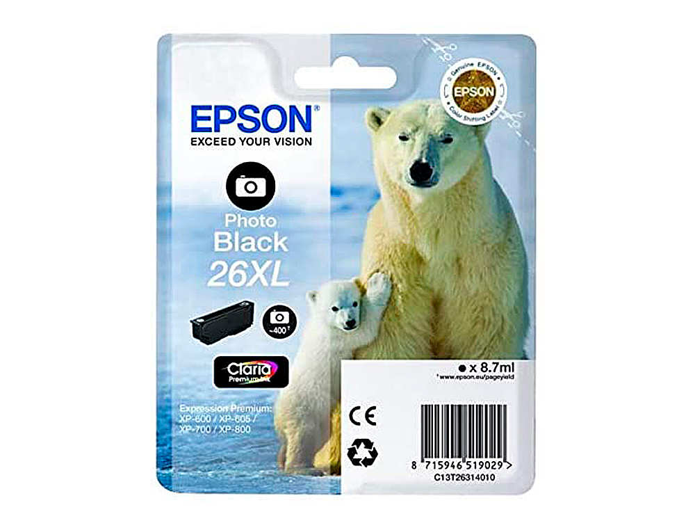 INK-JET EPSON 26XL XP-600 / 605 / 700 / 800 NEGRO 700 PAG