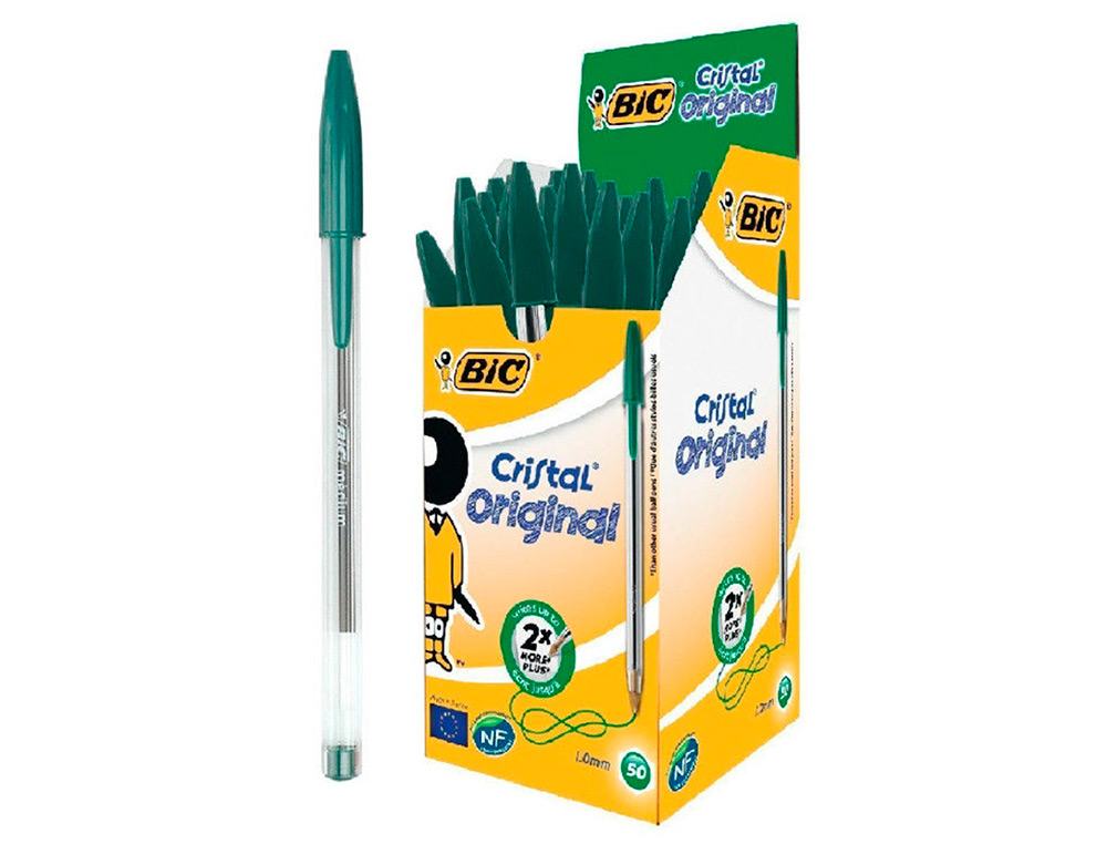 BOLIGRAFO BIC CRISTAL ORIGINAL TINTA VERDE UNIDAD